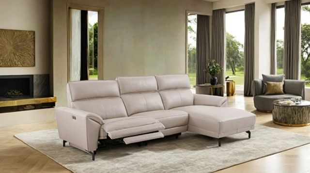 Furniture of America® Theola Off-White Power Reclining Sectional with Right Chaise-1