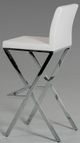 VIG Furniture Dean 2-Piece Chromed/White Modern Leatherette Bar Stool Set-1