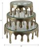 Sagebrook Home Nevis 3-Piece Aluminum/Clear Risers-3