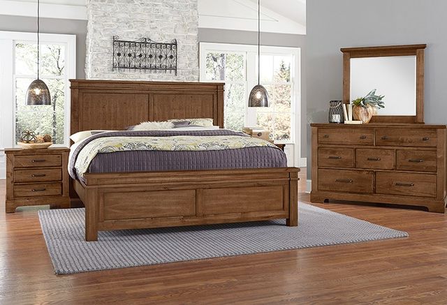 Artisan & Post by Vaughan-Bassett Cool Rustic Amber Queen Mansion Bed-1