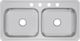 Elkay Celebrity® Brushed Satin 43" x 22" x 6-7/8" 4-Hole Equal Double Bowl Drop-In Sink-1