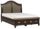 Mazin Furniture Marston Dark Cherry/Beige Queen Sleigh Bed-2