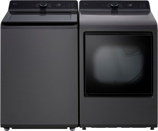 LG Platinum Black Top Load Washer & Gas Dryer Laundry Pair-0