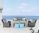 CabanaCoast® Customizable Chateau Wooden 21" Outdoor Square Side Table-5