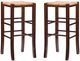 Linon Venezia 2-Piece Walnut Rush Seat Backless Bar Stool Set-0