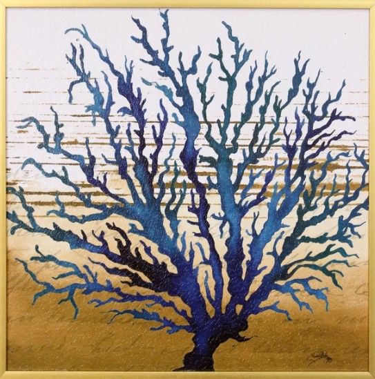 Stylecraft Coastal Blue II Brown/Blue/Gold Wall Art-1