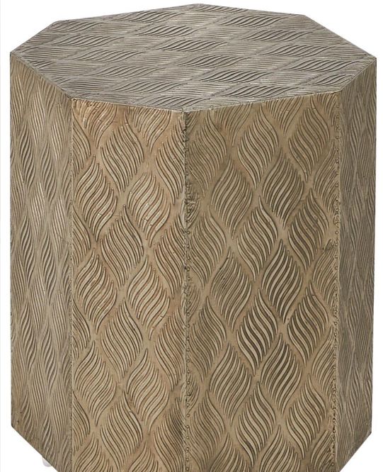 Jaipur Furniture Amoli Antique Silver Accent Pedestal Table-1