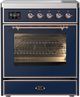 Ilve® Majestic III 30" Midnight Blue Pro Style Induction Range with Triple Glass Door and Copper Trim-0
