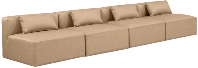 Meridian Furniture Cube 4-Piece Tan Leather Sofa-0