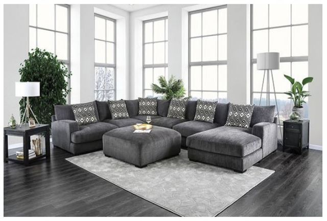 Furniture of America® Kaylee Gray U-Shaped Sectional-0