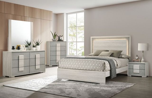 Furniture of America® Lincolt Stone Gray/White Wash Nightstand-1