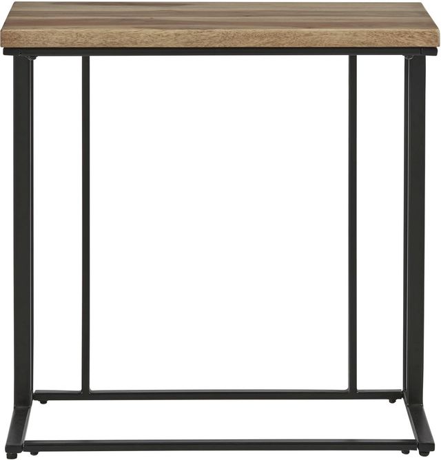 Signature Design by Ashley® Bellwick Natural Chairside End Table with Black Metal Base-1