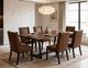 International Furniture Direct Walnut Black/Brown Leather Dining Side Chair-2