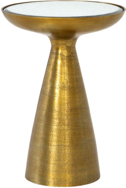 Four Hands Marlow Mod Glass Top Pedestal Table with Brushed Brass Base ...