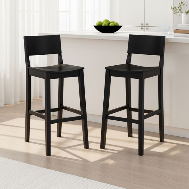 Linon Kentucky 2-Piece Black Barstool Set-1
