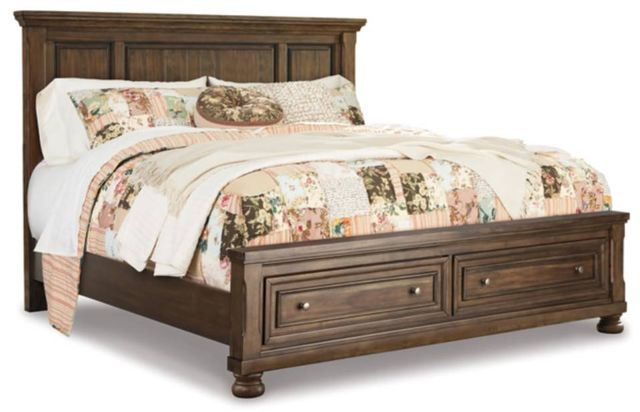 Signature Design by Ashley® Flynnter 5-Piece Medium Brown Queen Panel Bed Set-1