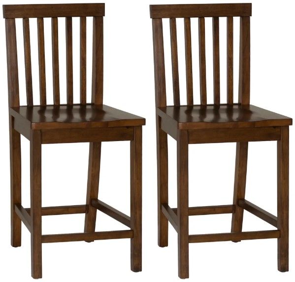 Linon Tory 2-Piece Walnut Counter Stool Set-0