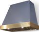 AGA Euclid 48" Stone Blue Wall Mounted Range Hood  with Brushed Brass Trim-0