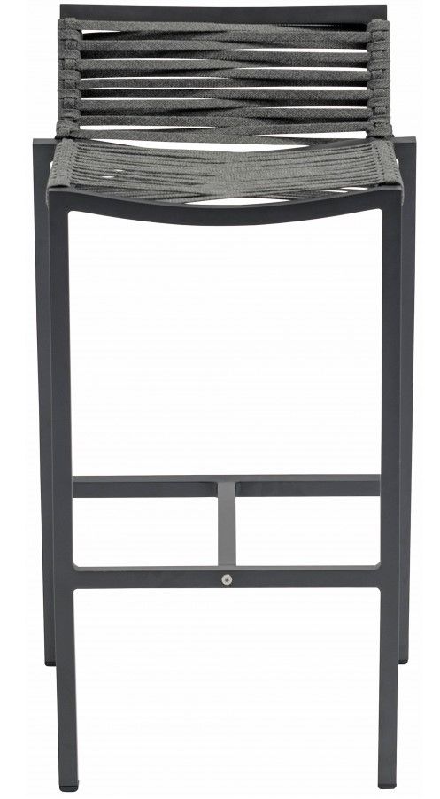 Meridian Furniture Maldives 2-Piece Grey Aluminum 34" Outdoor Patio Barstool Set-1
