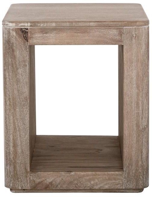 International Furniture Direct Balam Ivory Chairside Table-1