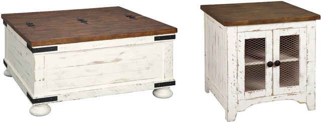 Signature Design by Ashley® Wystfield 2-Piece White/Brown Living Room Tables Set-0