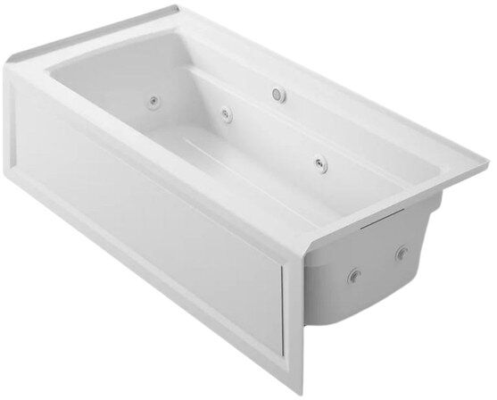 KOHLER® Archer® Ice Gray 66" x 32" Alcove Whirlpool Bath with Bask® Heated Surface - Right Drain-0