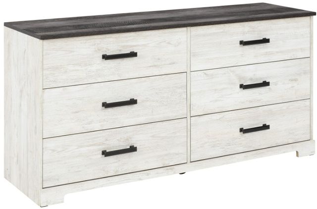 Signature Design by Ashley® Shawburn 4-Piece Whitewash Queen Panel Headboard Bedroom Set-2