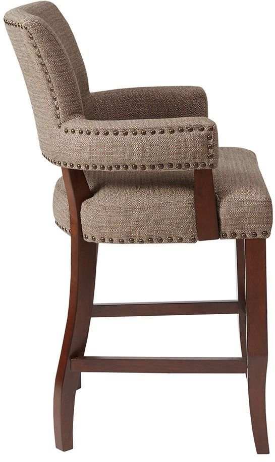 Olliix by Madison Park Brown Dawson Arm 26‘’ Counter Stool-2