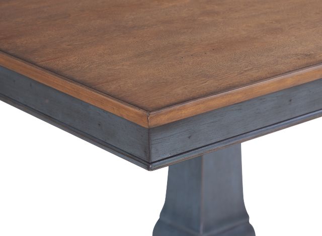 Legends Home Americana Brown Dining Table with Corduroy Blue Base-1