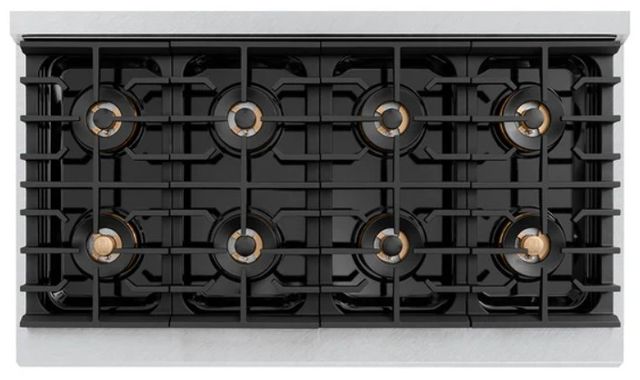 ZLINE Paramount 48" 6.7 Cu. Ft. Satin Stainless Steel Gas Range with 8 Burner DuoPro™ Cooktop and Convection Gas Oven with Black Matte Door-3
