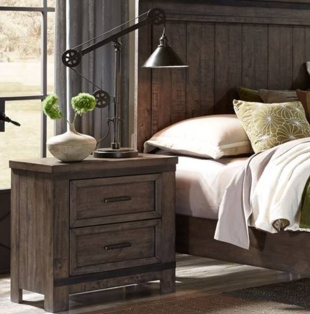 Liberty Furniture Thornwood Hills Rock Beaten Brown Nightstand-1
