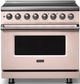 Viking® 5 Series 36" Blush Pro Style Induction Range with Polished Chrome Trim-0