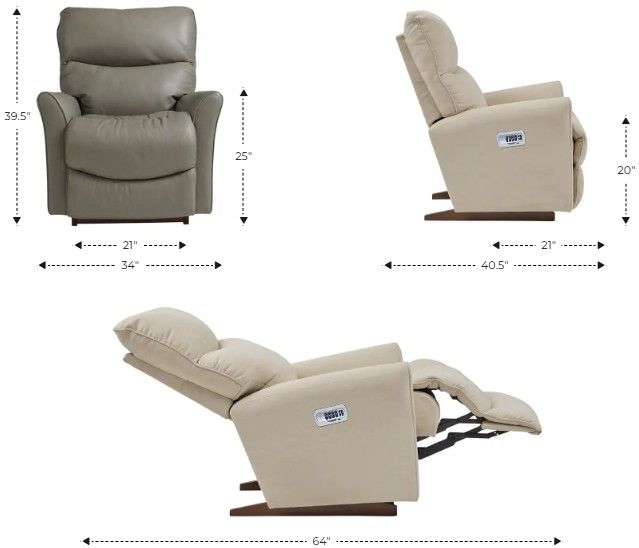 La-Z-Boy® Rowan Mushroom Power Rocking Recliner with Headrest and Lumbar-2