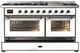 Ilve® Majestic III 60" White Pro Style Dual Fuel Liquid Propane Range with Triple Glass Door and Burnished Trim-2