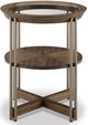Magnussen Home® Elora Glass Top Round End Table with Walnut Frame-1