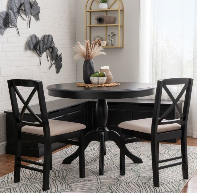 Linon Norah 4-Piece Black Dining Nook Set-1