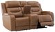 Signature Design by Ashley® Knightington Caramel Power Reclining Loveseat with Audio Console-3