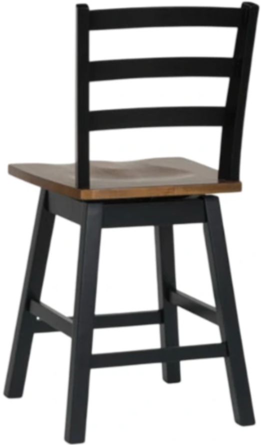 Signature Design by Ashley® Wildenauer 2-Piece Black/Brown Swivel Stool-4