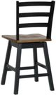 Signature Design by Ashley® Wildenauer 2-Piece Black/Brown Swivel Stool-4