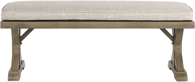 Clearance Signature Design by Ashley® Beachcroft Beige Bench with Cushion-1