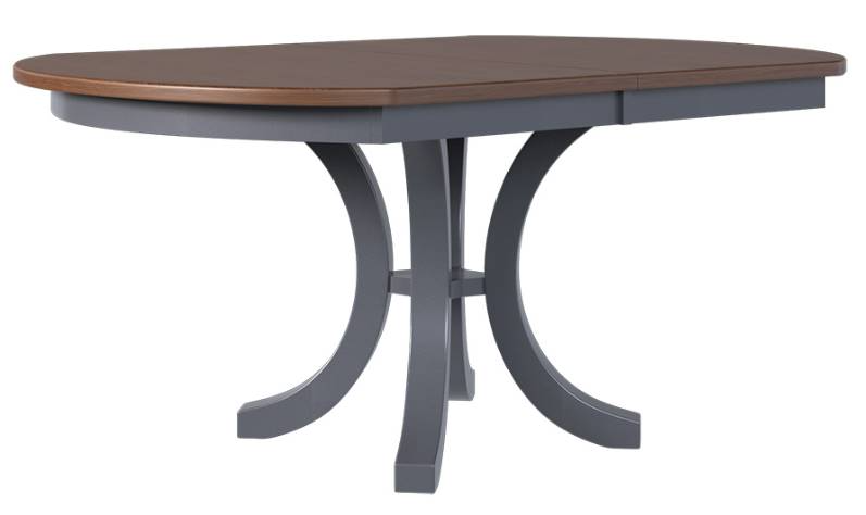 Country View Woodworking Customizable Mystic Wormy Maple Top 82" Dining Table with 2-Leaves and Brown Maple Base