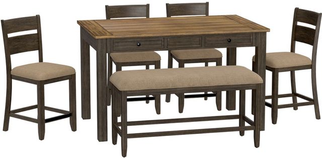 American Wholesale Furniture Sarasota 6-Piece Espresso Counter Height Set-0
