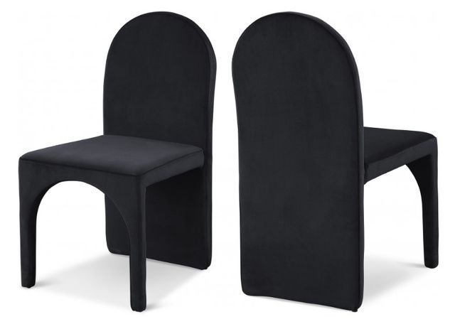 Meridian Furniture Summer Black Velvet Dining Side Chair-2