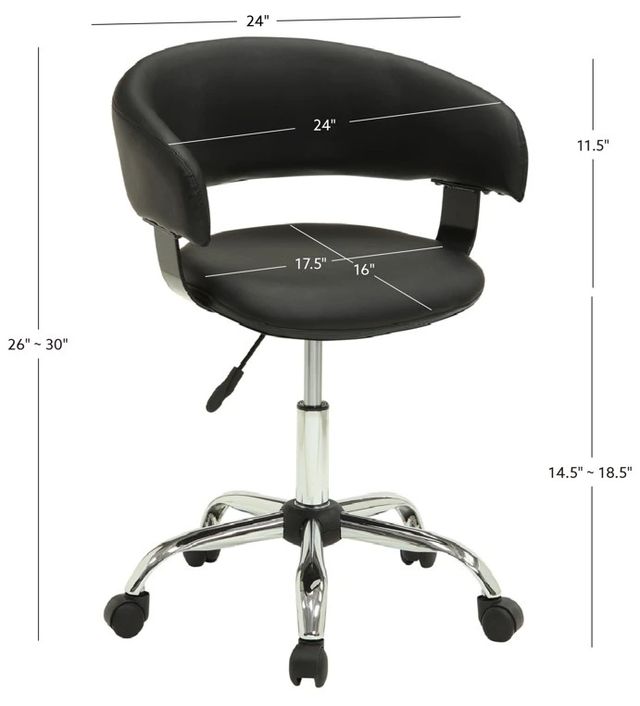 Powell® Devan Black Gas Lift Desk Chair-1
