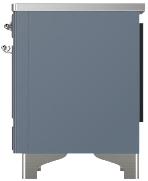 Ilve® Majestic III 40" Blue Gray Pro Style Induction Range with Triple Glass Door and Chrome Trim-3