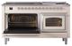 Ilve® Nostalgie II Noblesse 60'' Antique White Pro Style Dual Fuel Range with Chrome Trim-3