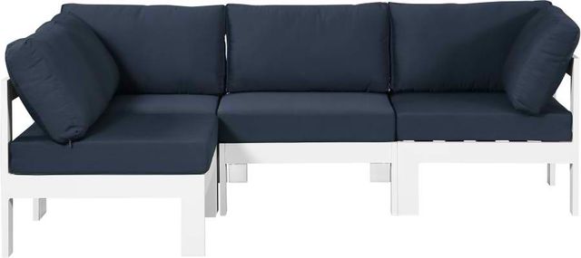 Meridian Furniture Nizuc 4-Piece Navy Outdoor Patio Modular Sectional Set-0