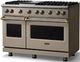 Viking® 5 Series 48" Nantucket Pro Style Gas (LP) Range with Brushed Brass Trim-2