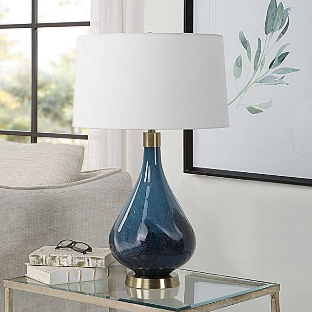 Uttermost® Riviera Dark Navy Blue Table Lamp-1
