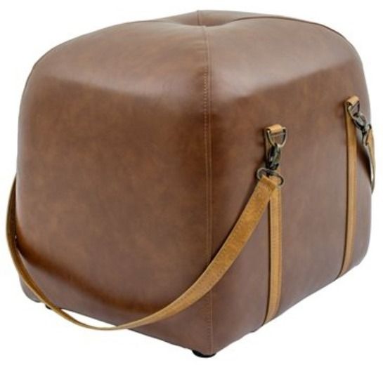 YHD Carter Cognac Ottoman Pouf-0